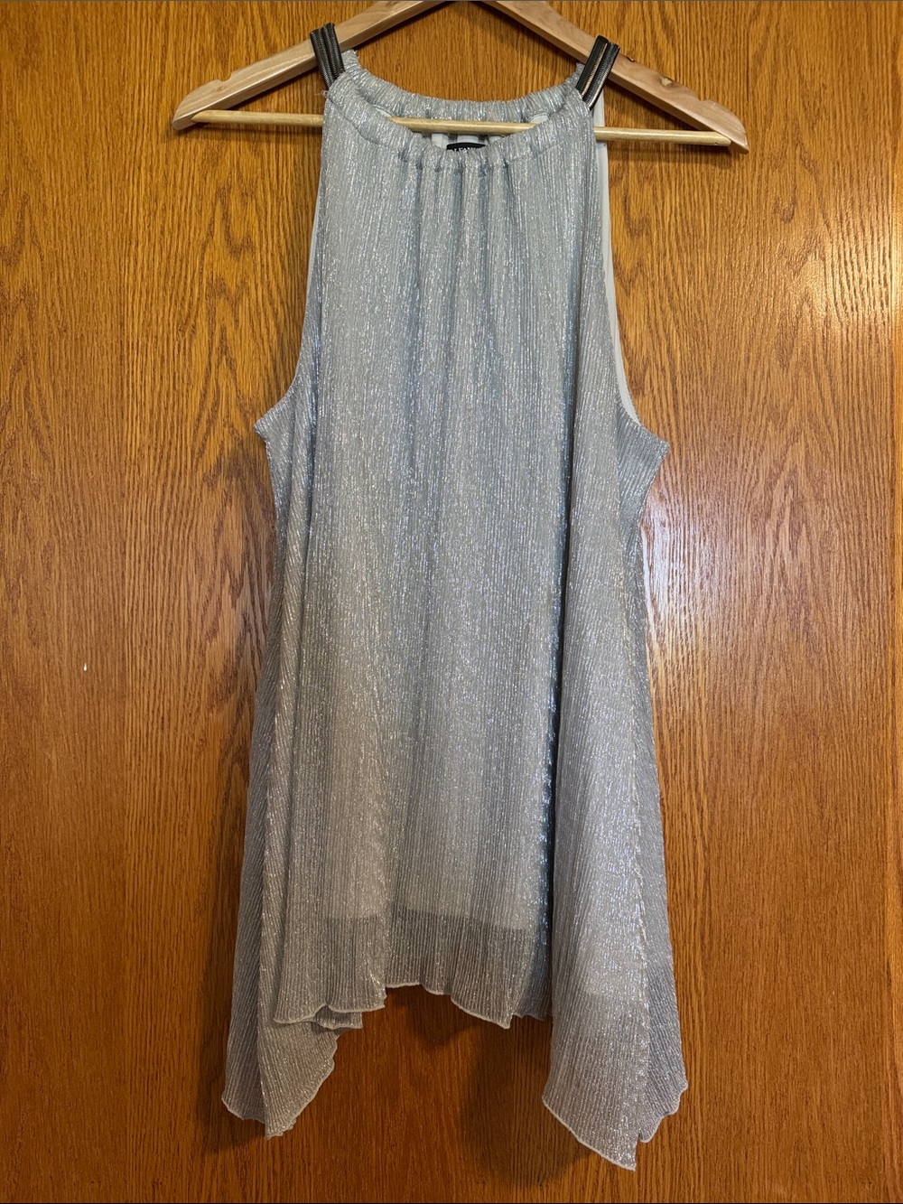 Alfani Shimmery Silver Halter Neck Swing Tunic